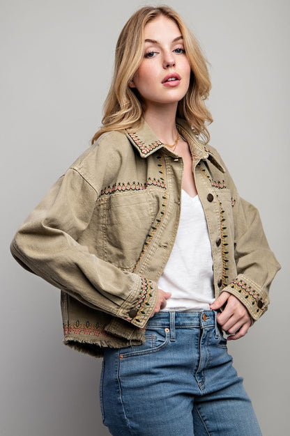 Sweet Generis - Embroidered Wash Cotton Jacket