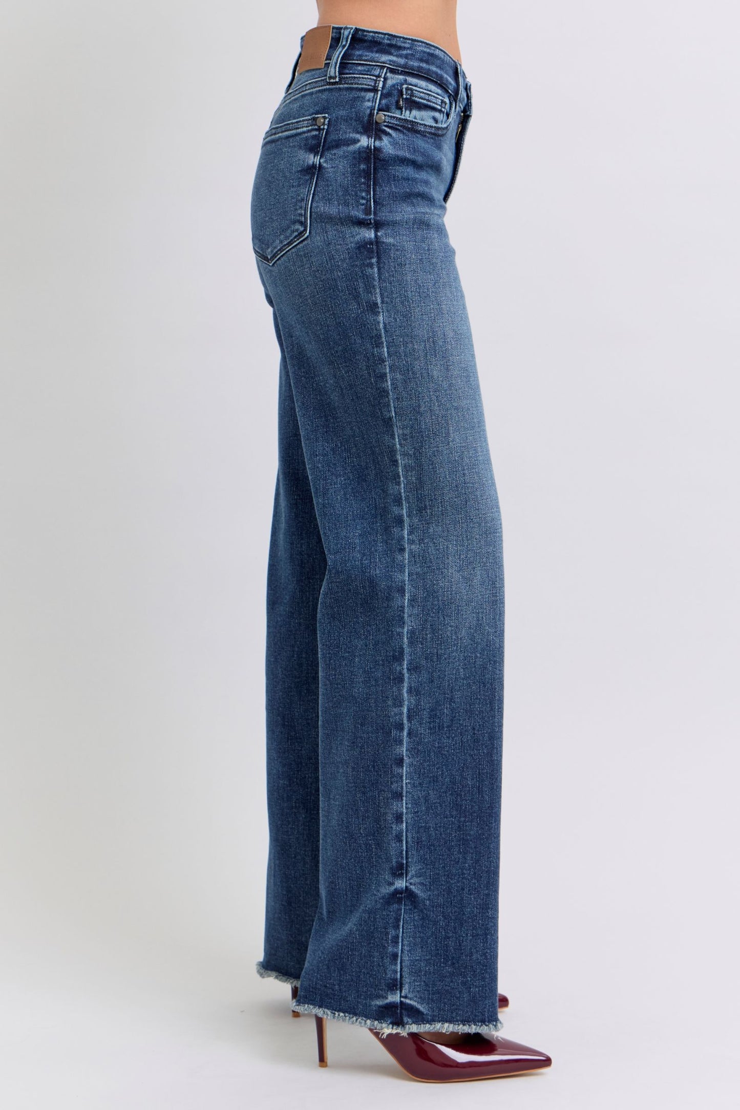 Judy Blue - Full Size Raw Hem Mid Rise Jeans