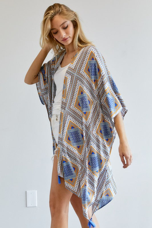 Davi & Dani Boho Print Kimono