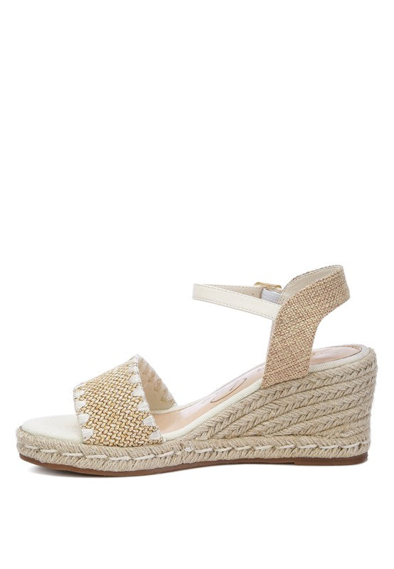 LUCAS Raffia Wedge Heel Espadrilles