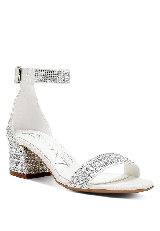 TWERKY Rhinestone Embellished Block Sandals