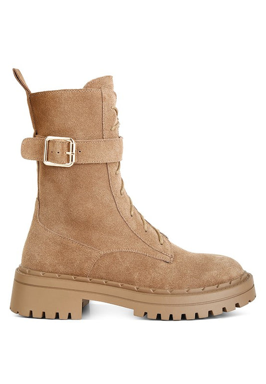 KASPER Suede Chunky Lug Boots