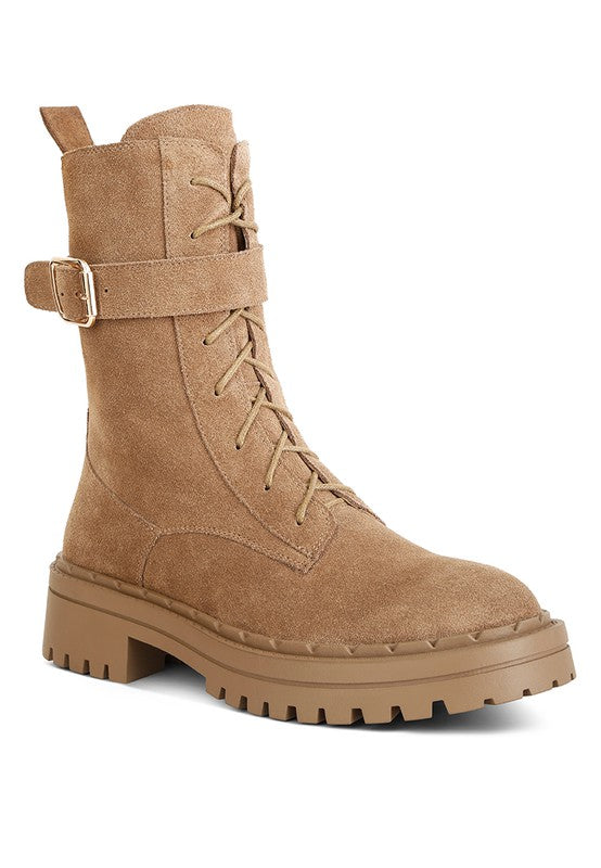 KASPER Suede Chunky Lug Boots