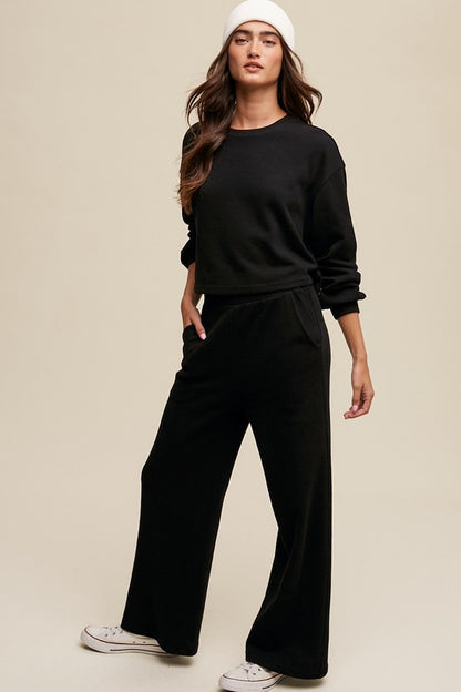 Listicle - Knit Sweat Top and Pants Athleisure Set