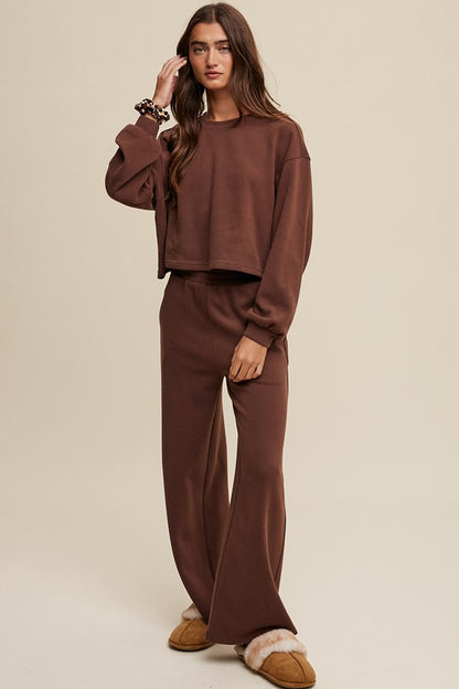 Listicle - Knit Sweat Top and Pants Athleisure Set