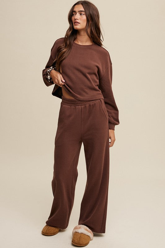 Listicle - Knit Sweat Top and Pants Athleisure Set