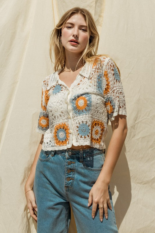 Gilli Brandy Crochet Top