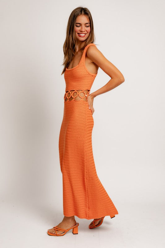 LE LIS Crochet Midi Dress