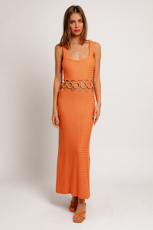 LE LIS Crochet Midi Dress