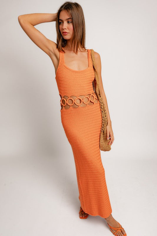 LE LIS Crochet Midi Dress