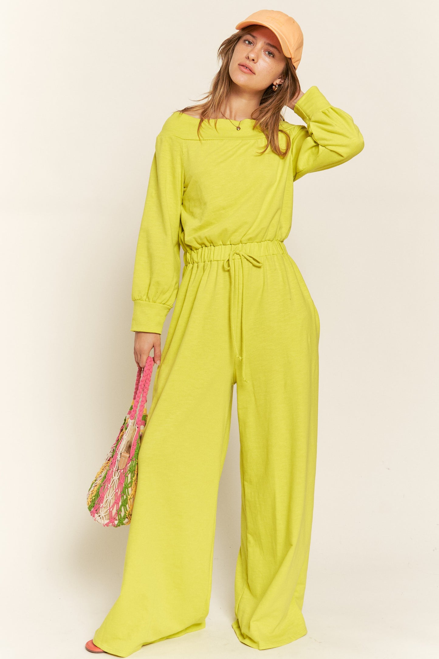 Jade By Jane - Plus Size One Shoulder Terry Jumpsuit