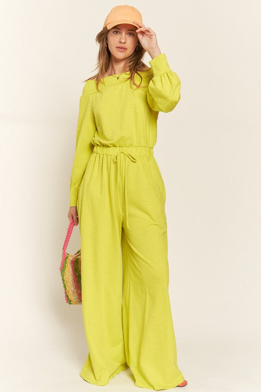 Jade By Jane One Shoulder Terry Jumpsuit