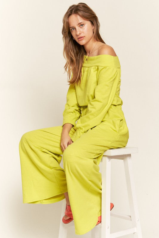 Jade By Jane One Shoulder Terry Jumpsuit