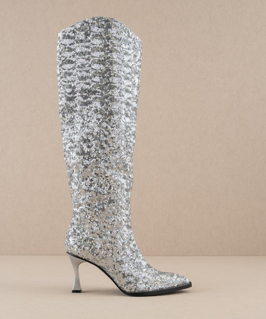 JEWEL Knee High Sequin Boots