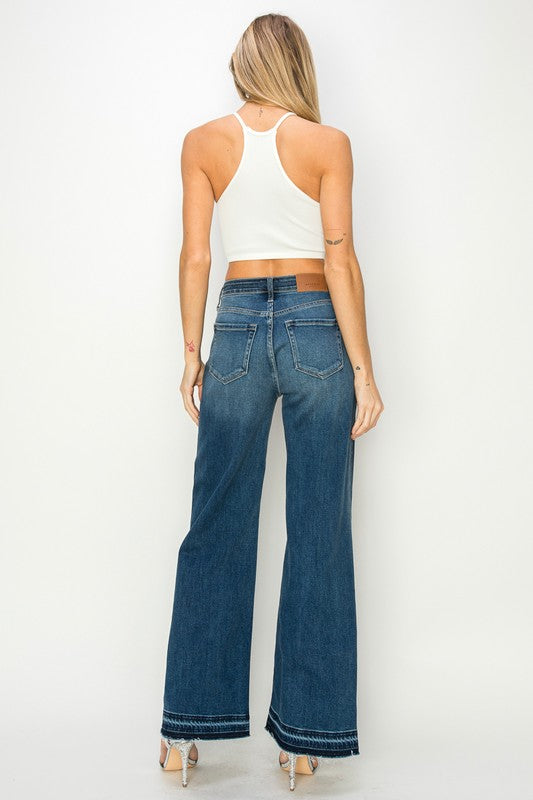 Color Block Wide Leg Jeans