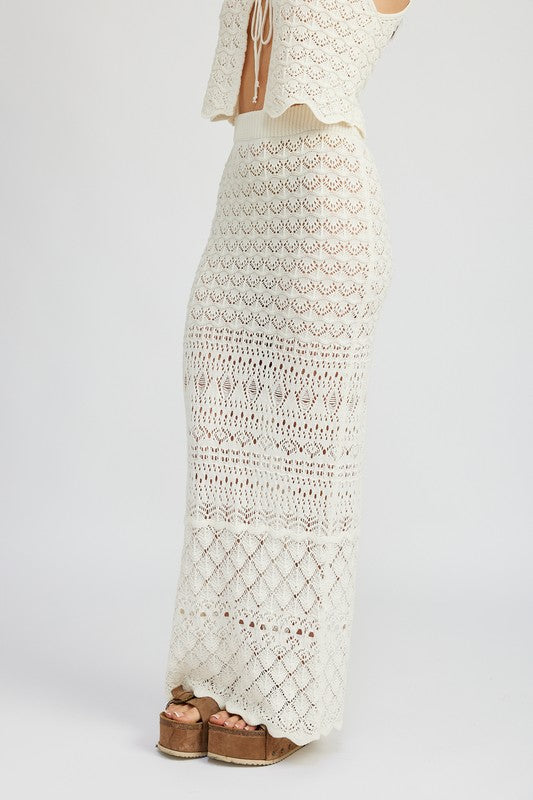 Fitted Crochet Maxi Skirt