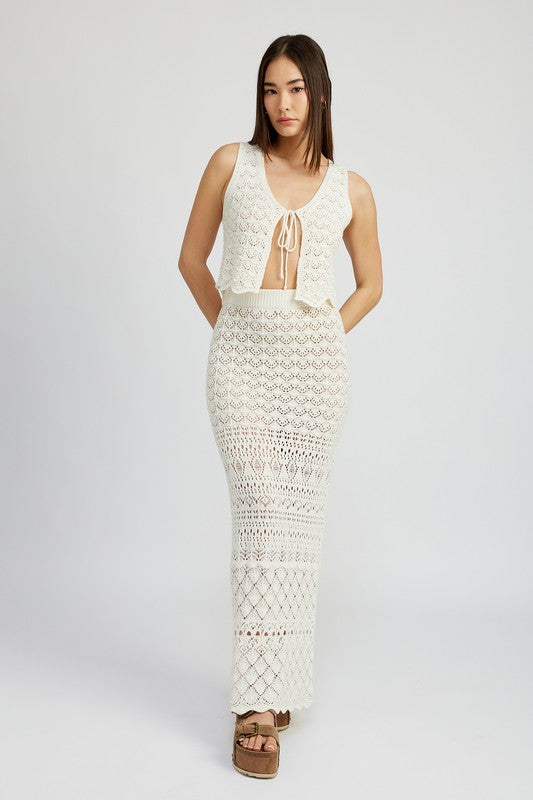 Fitted Crochet Maxi Skirt