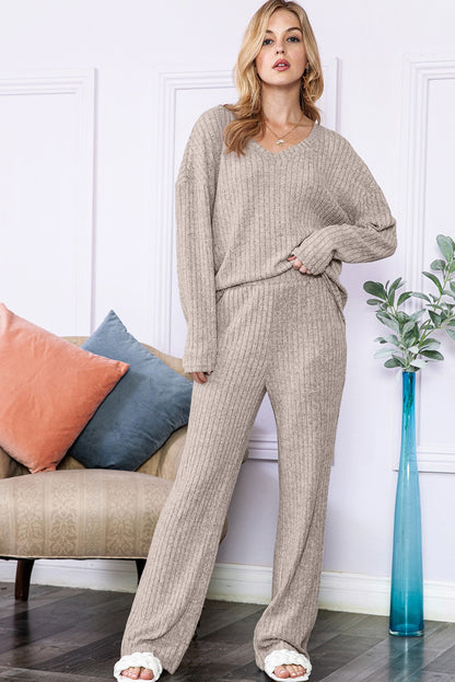 Slouchy Ribbed knit Loungewear Set