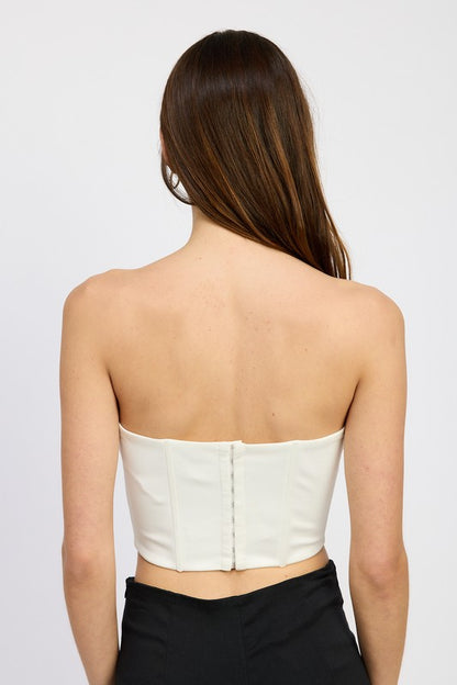 Corset Top with Floral Lace Detail