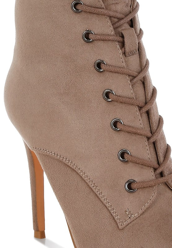 AGMATI Lace Up Stiletto Boots