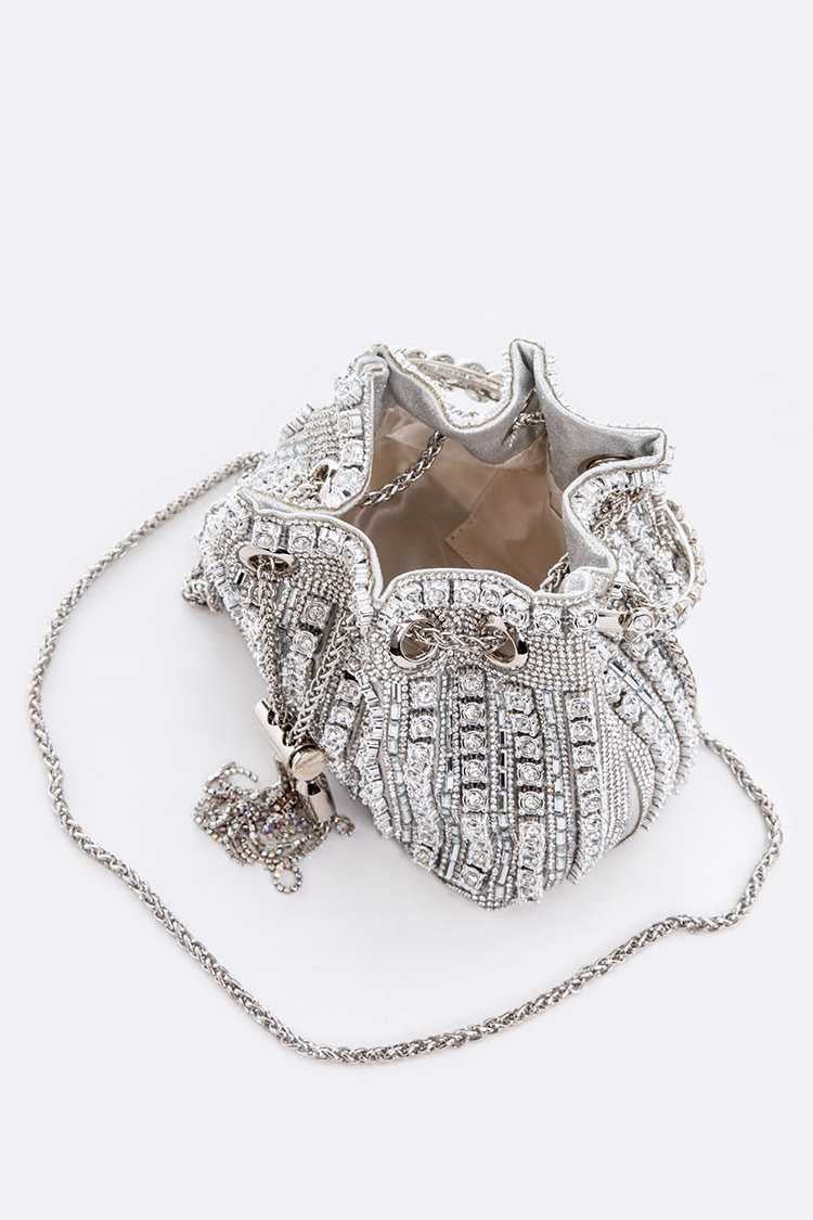 Rhinestone Iconic Top Handle Bucket Bag