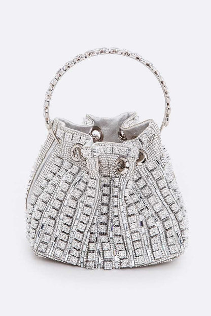 Rhinestone Iconic Top Handle Bucket Bag