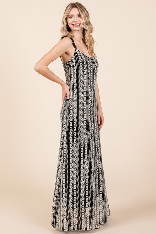 GeeGee Striped See-Through Maxi Dress