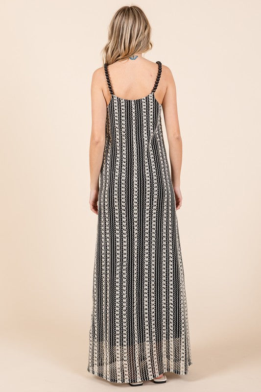 GeeGee Striped See-Through Maxi Dress