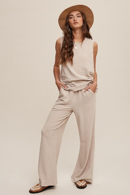 Listicle Soft Knit Tank and Sweatpants Set