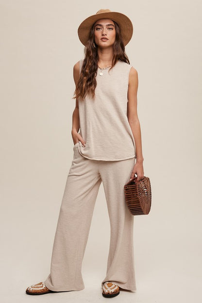 Listicle Soft Knit Tank and Sweatpants Set