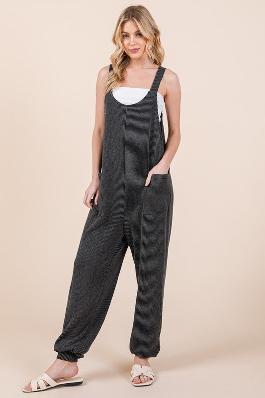 Orange Farm Clothing Textured Rib Overalls