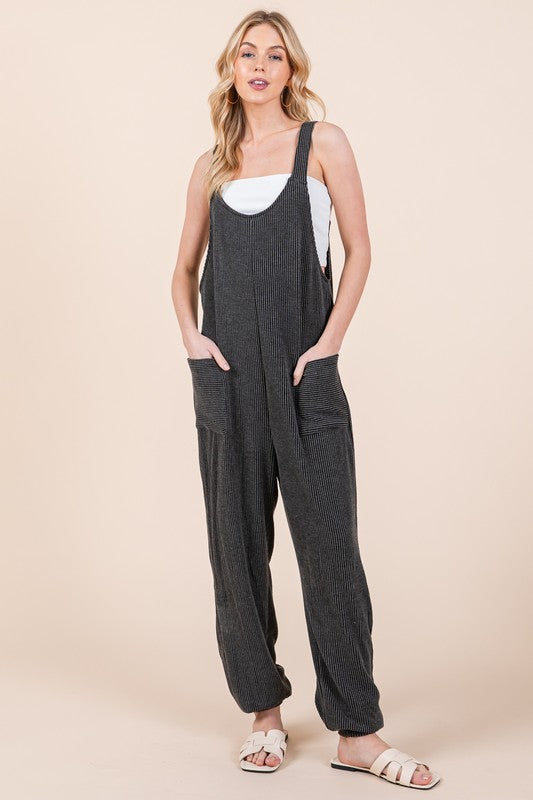 Orange Farm Clothing Textured Rib Overalls