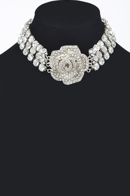 Crystal Rose Statement Choker