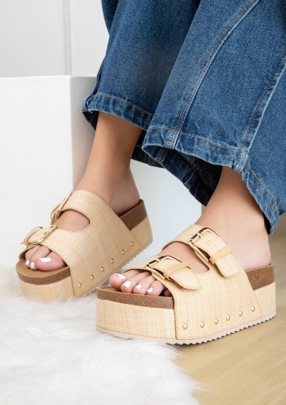 NINA Double Buckle Banded Flatform