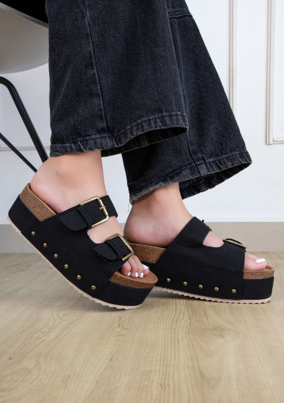 NINA Double Buckle Banded Flatform