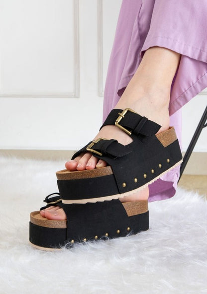 NINA Double Buckle Banded Flatform