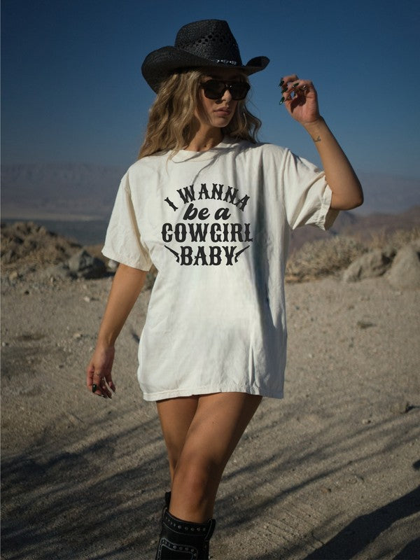 Plus Size - I Wanna Be a Cowgirl Baby Graphic Tee