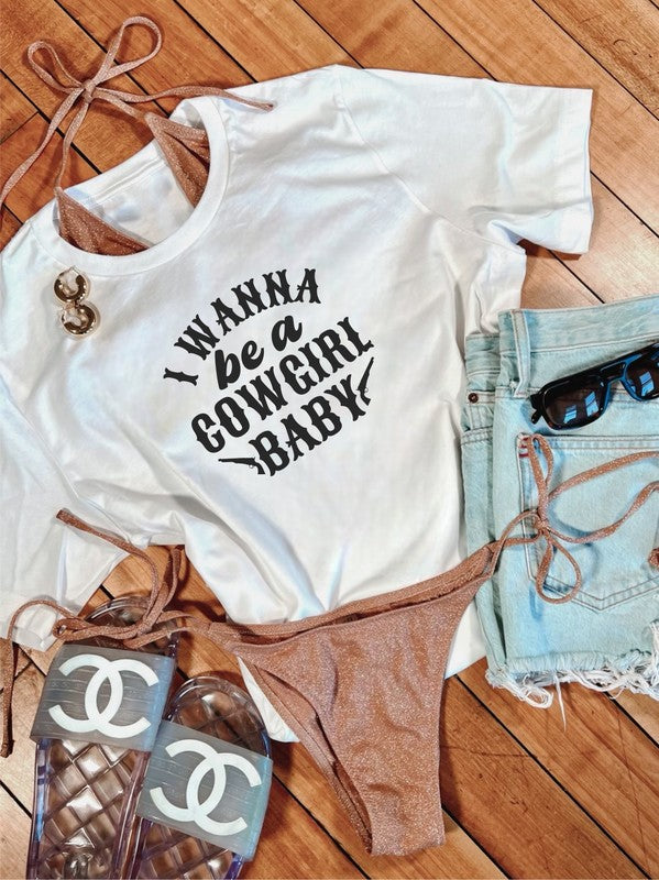 Plus Size - I Wanna Be a Cowgirl Baby Graphic Tee