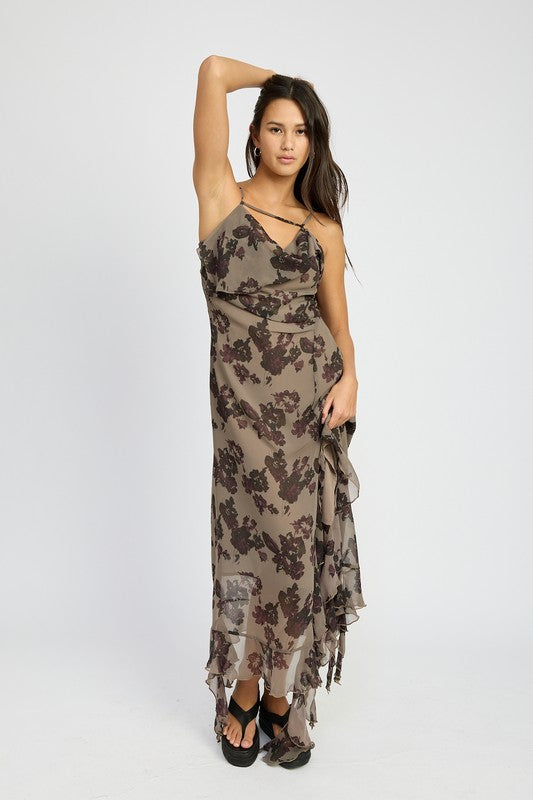 Floral Ruffle Maxi Dress