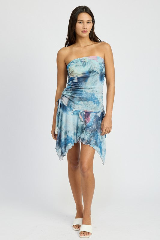 Tie Dye Shark Bite Tube Dress