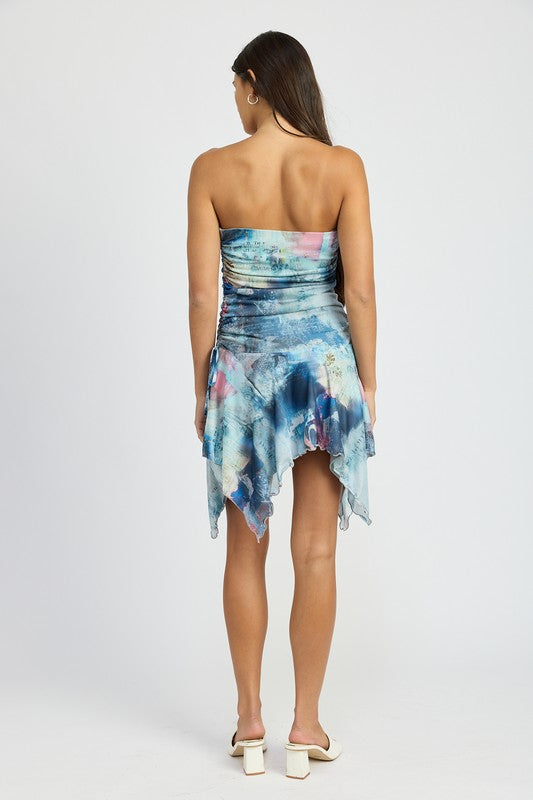 Tie Dye Shark Bite Tube Dress