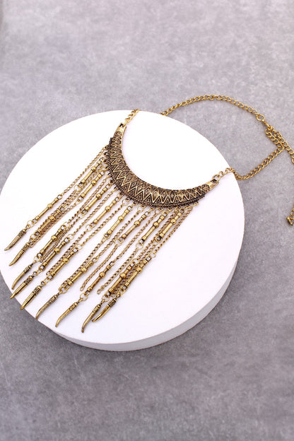 Textured Dangle Necklace and Earring Set