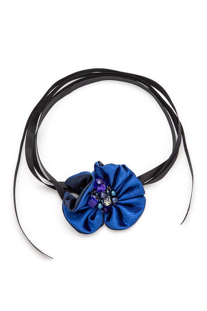 Satin Flower Convertible Choker