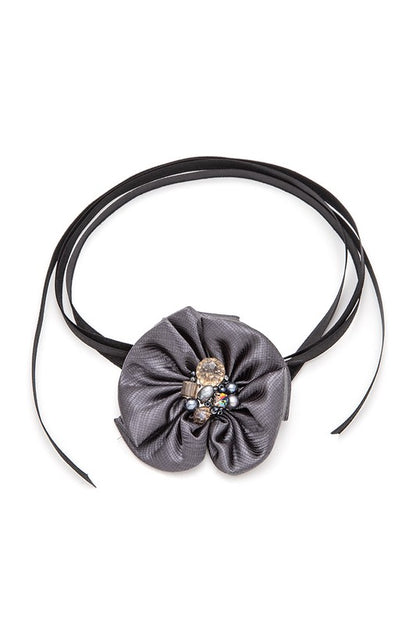 Satin Flower Convertible Choker