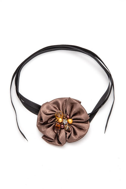 Satin Flower Convertible Choker