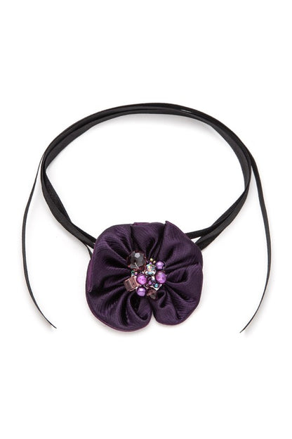 Satin Flower Convertible Choker