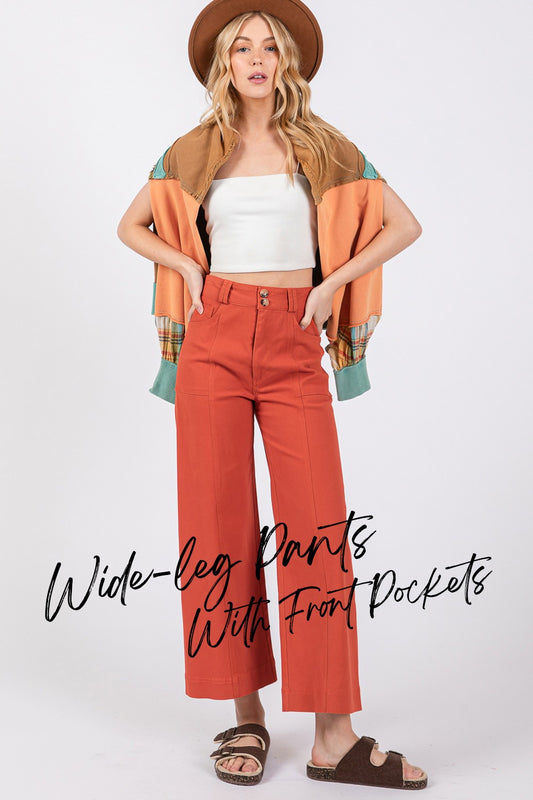 SAGE + FIG Wide Leg Cropped Pants