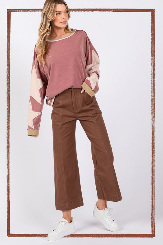 SAGE + FIG Wide Leg Cropped Pants