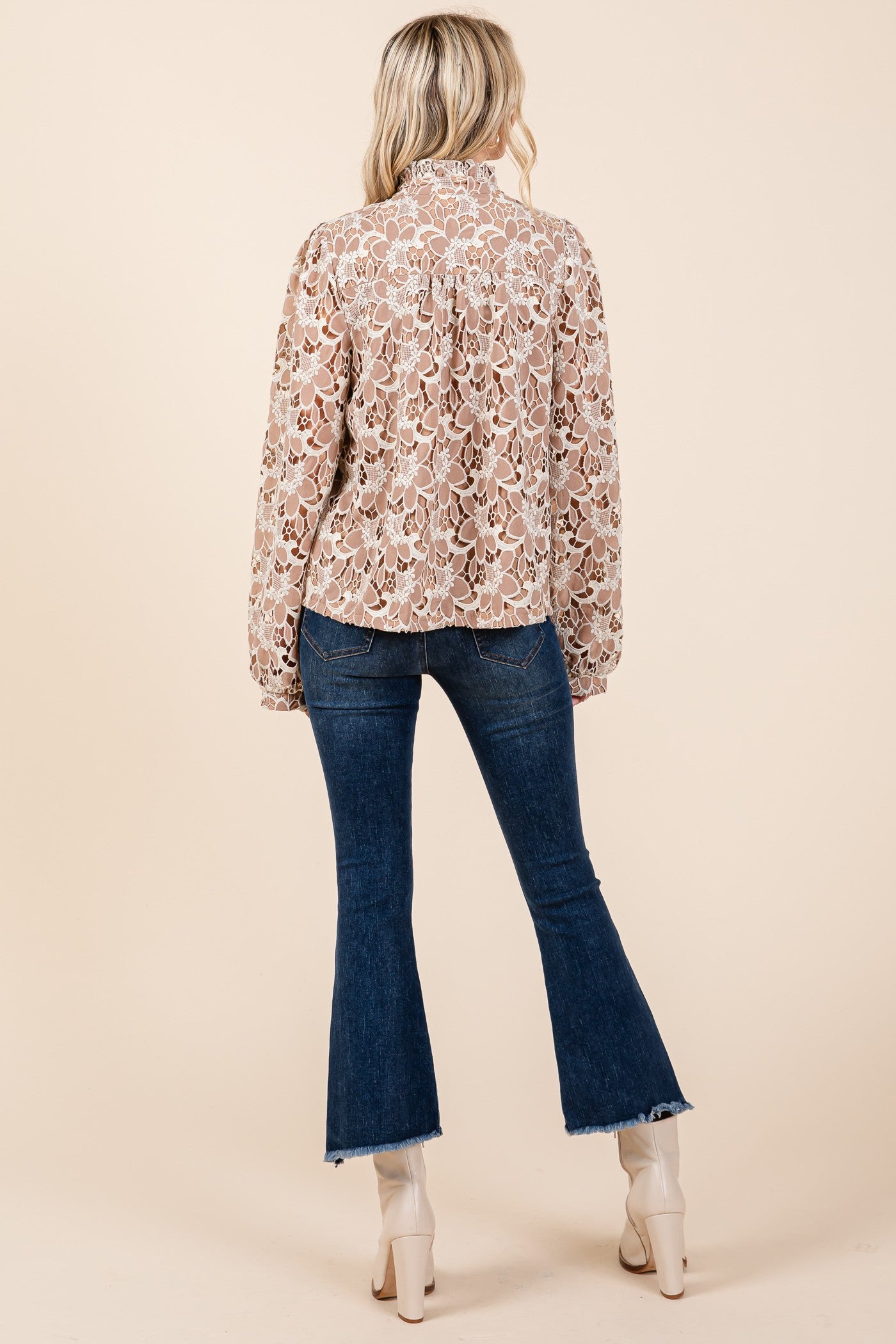 GeeGee Floral Eyelet Laced Blouse