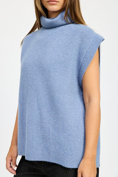 Split Back Turtleneck Sweater